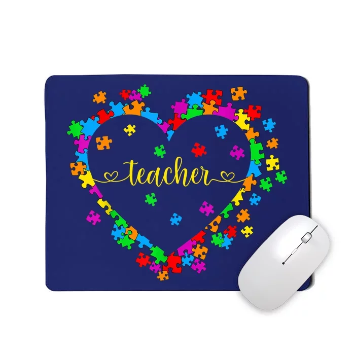 Valentines Day Teacher Autism awareness 100 days Heart Mousepad