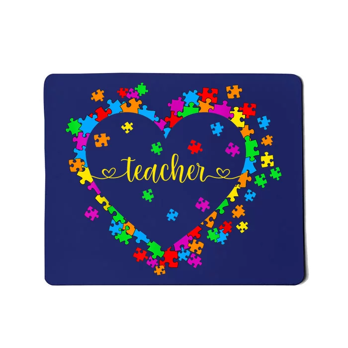 Valentines Day Teacher Autism awareness 100 days Heart Mousepad