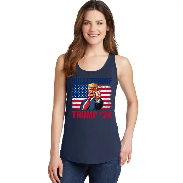 Vintage Donald Trump Bulletproof 2024 Maga Ladies Essential Tank