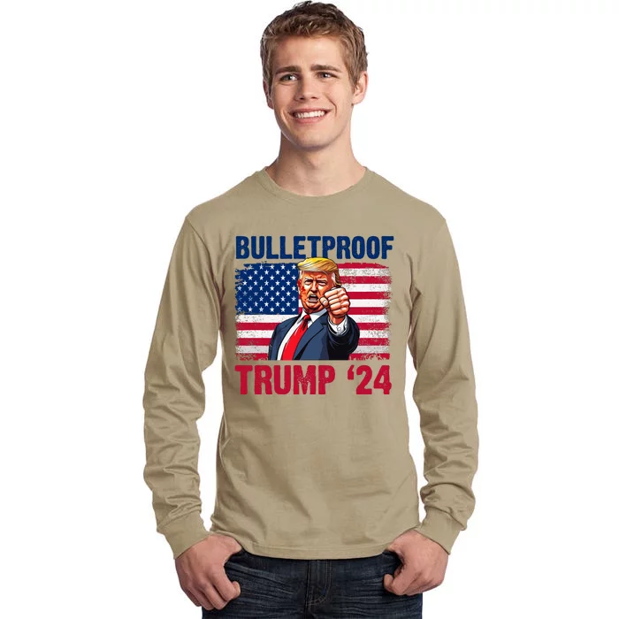 Vintage Donald Trump Bulletproof 2024 Maga Tall Long Sleeve T-Shirt