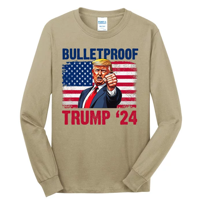 Vintage Donald Trump Bulletproof 2024 Maga Tall Long Sleeve T-Shirt