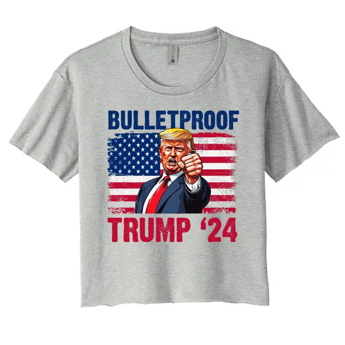 Vintage Donald Trump Bulletproof 2024 Maga Women's Crop Top Tee