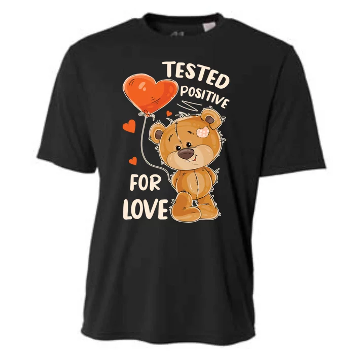 Valentine's Day Teddy Bear With Heart For Her Meaningful Gift Cooling Performance Crew T-Shirt