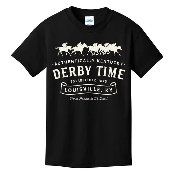 Vintage Derby Time Louisville Kentucky Horse Racing Kids T-Shirt