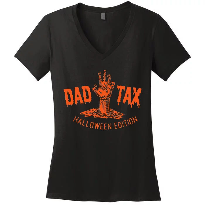 Vintage Dad Tax Halloweenedition Spooky Dad Papa Women's V-Neck T-Shirt