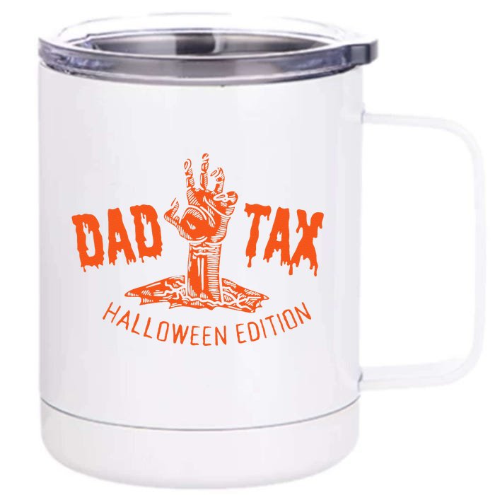 Vintage Dad Tax Halloweenedition Spooky Dad Papa Front & Back 12oz Stainless Steel Tumbler Cup