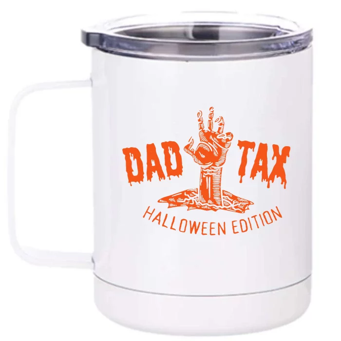 Vintage Dad Tax Halloweenedition Spooky Dad Papa Front & Back 12oz Stainless Steel Tumbler Cup