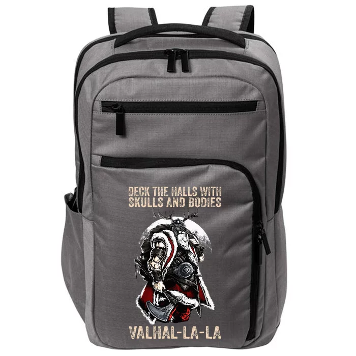 ValhallaLa Deck the halls with skulls and bodies Vintage Impact Tech Backpack