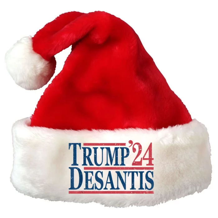 Vintage Donald Trump Ron DeSantis 2024 Premium Christmas Santa Hat