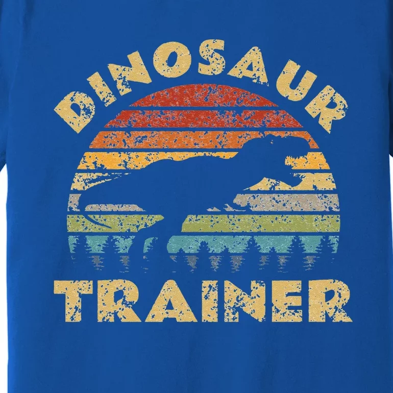 Vintage Dinosaur Trainer Halloween Costume Retro Sunset Dino Premium T-Shirt