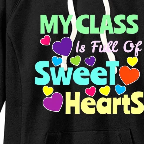 Valentines Day Teacher I Love My Sweet Students Women's Fleece Hoodie