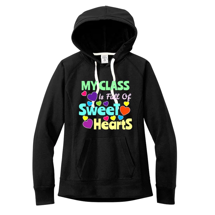 Valentines Day Teacher I Love My Sweet Students Women's Fleece Hoodie