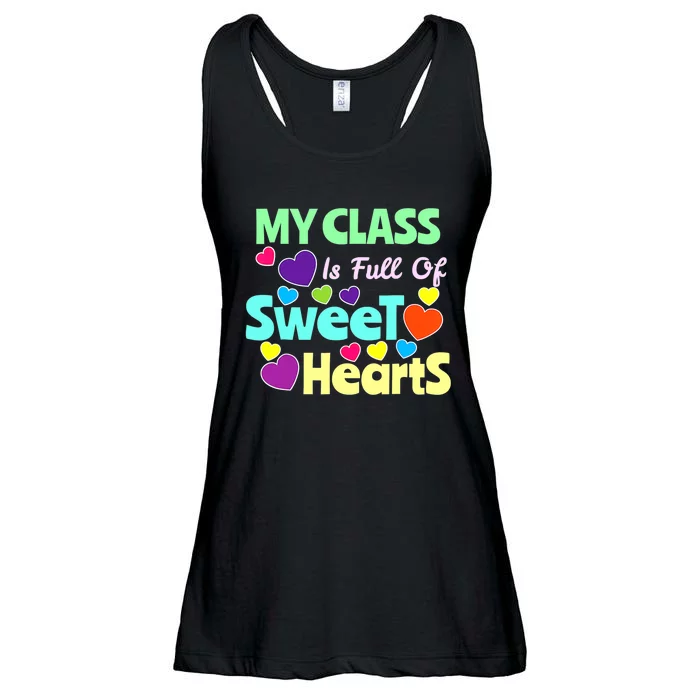 Valentines Day Teacher I Love My Sweet Students Ladies Essential Flowy Tank