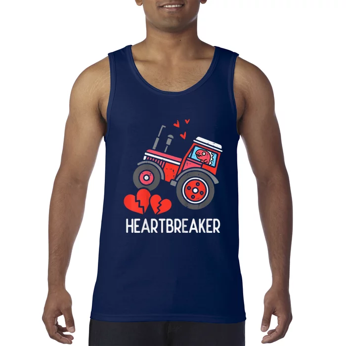 Valentines Day Tractor Heartbreaker Truck Tank Top