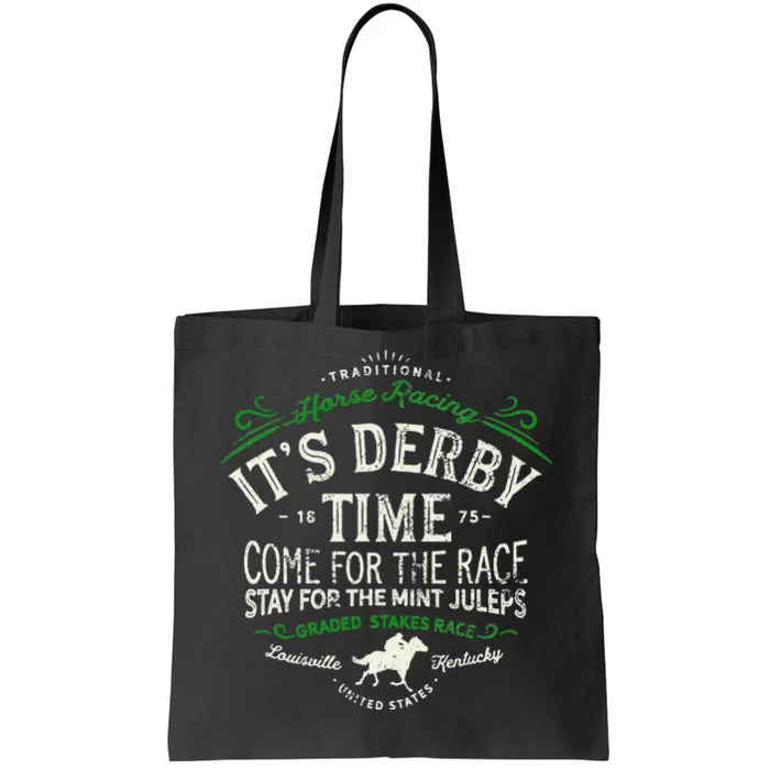 Vintage Derby Time Louisville Kentucky Horse Racing Tote Bag