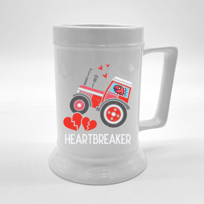 Valentines Day Tractor Heartbreaker Truck Front & Back Beer Stein