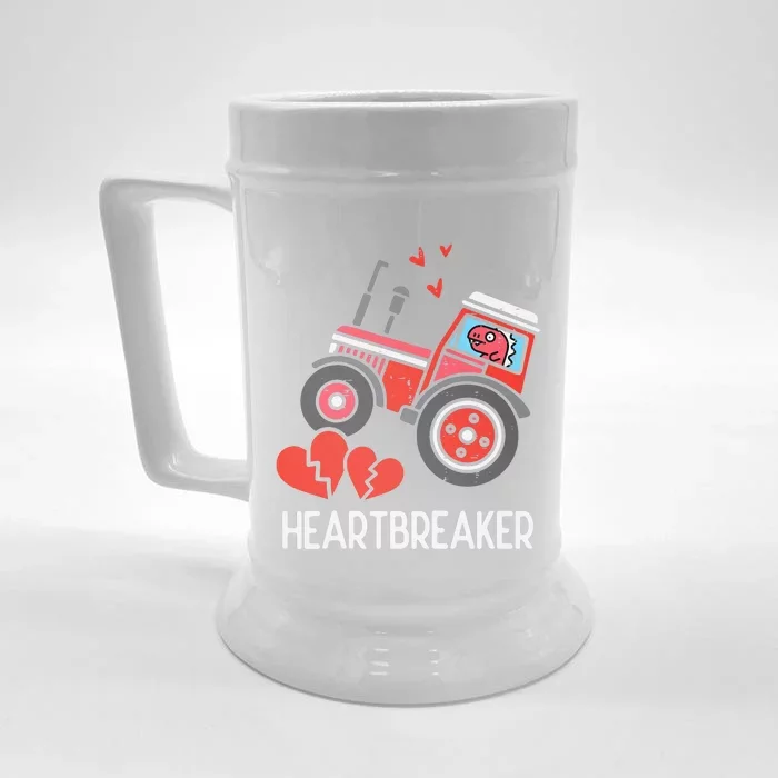 Valentines Day Tractor Heartbreaker Truck Front & Back Beer Stein