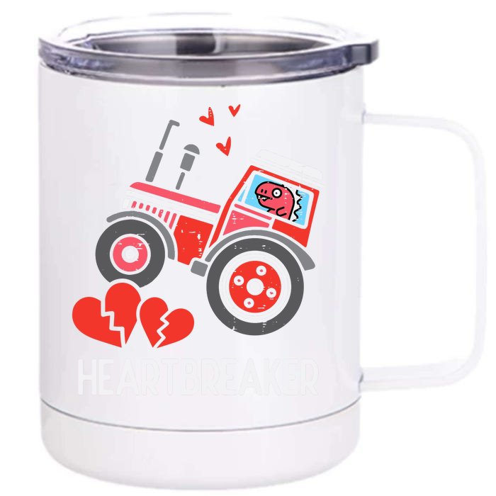 Valentines Day Tractor Heartbreaker Truck Front & Back 12oz Stainless Steel Tumbler Cup