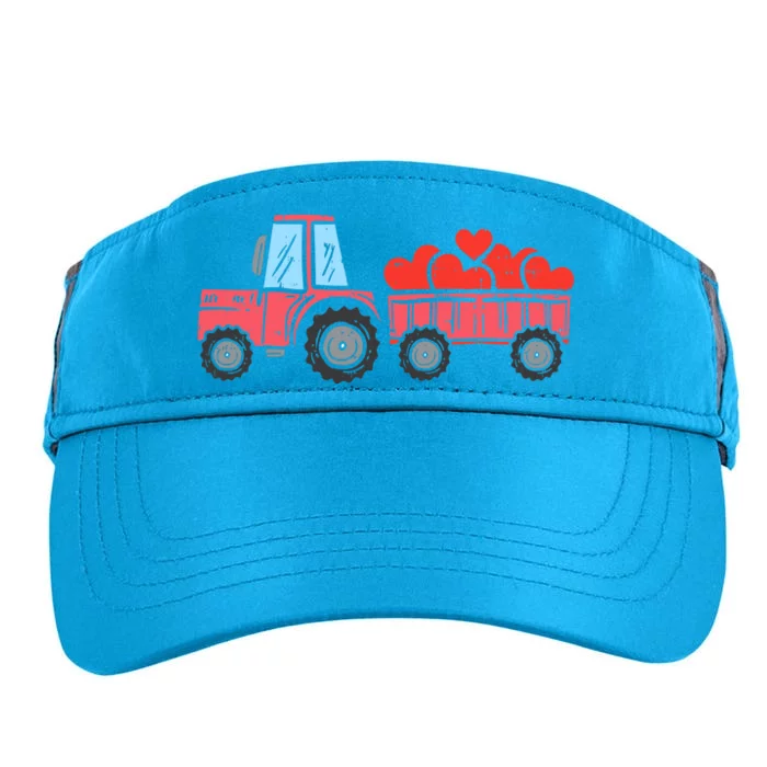 Valentines Day Tractor Truck Hearts Farm Adult Drive Performance Visor