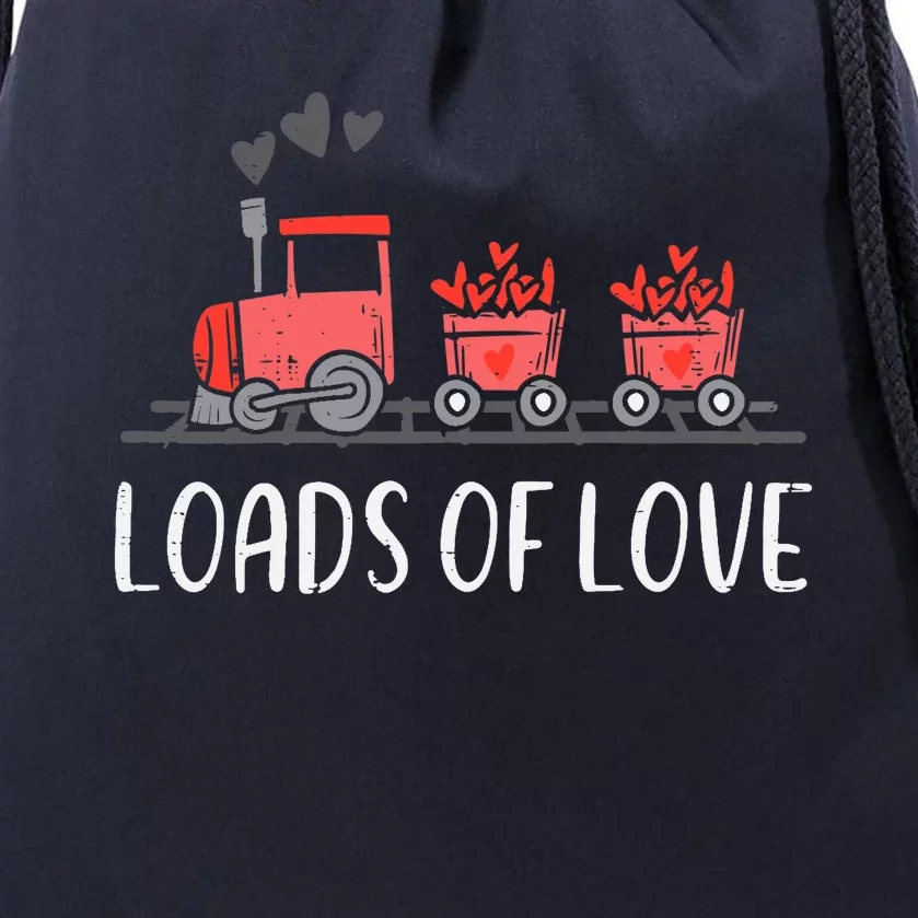 Valentines Day Train Loads Of Love Choo Drawstring Bag