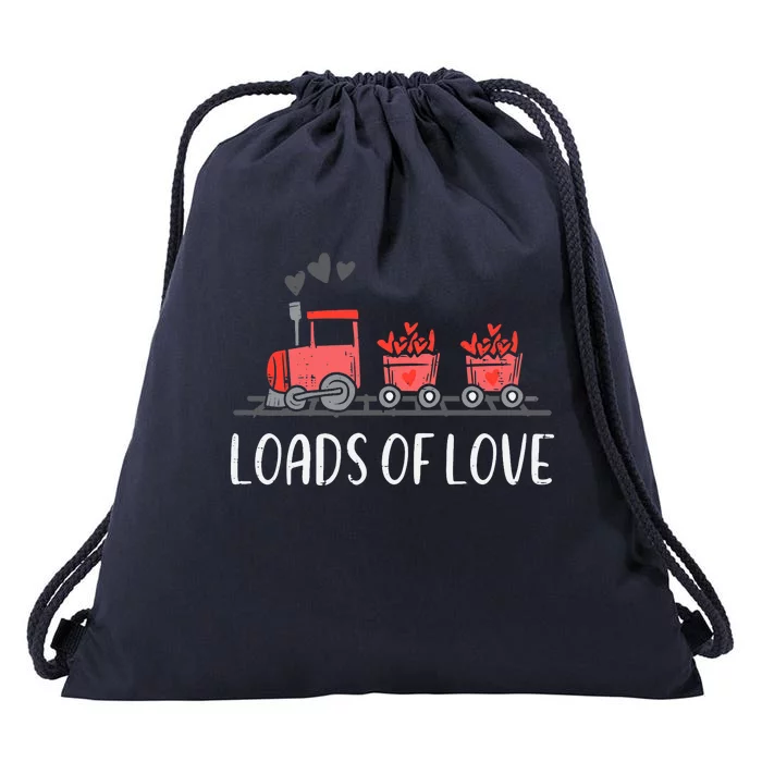 Valentines Day Train Loads Of Love Choo Drawstring Bag