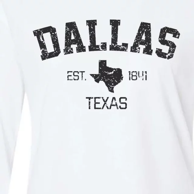 Vintage Dallas Texas Est. 1841 Souvenir Womens Cotton Relaxed Long Sleeve T-Shirt