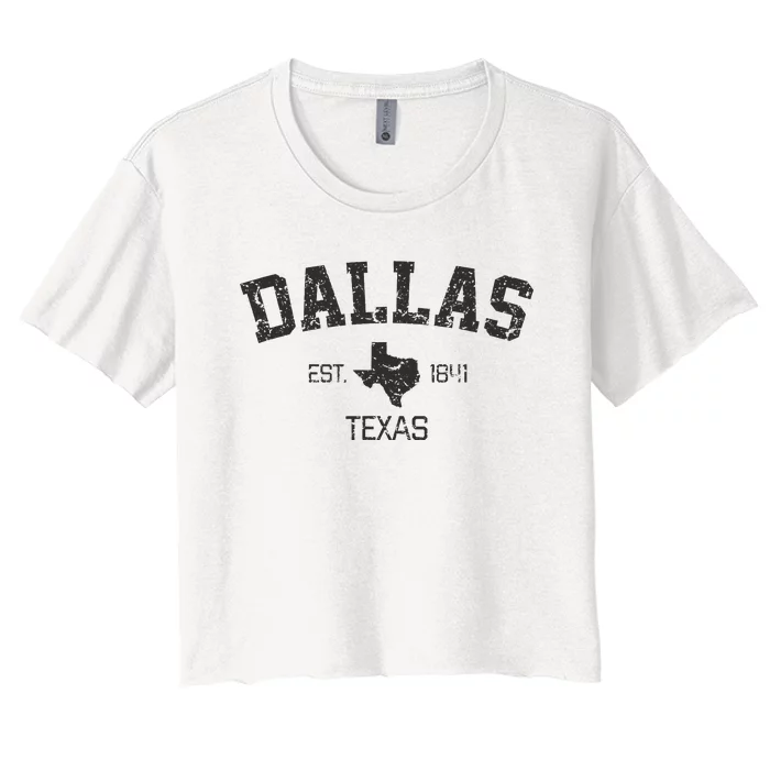 Vintage Dallas Texas Est. 1841 Souvenir Women's Crop Top Tee