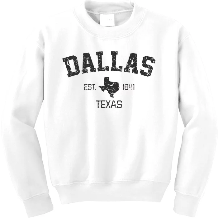 Vintage Dallas Texas Est. 1841 Souvenir Kids Sweatshirt