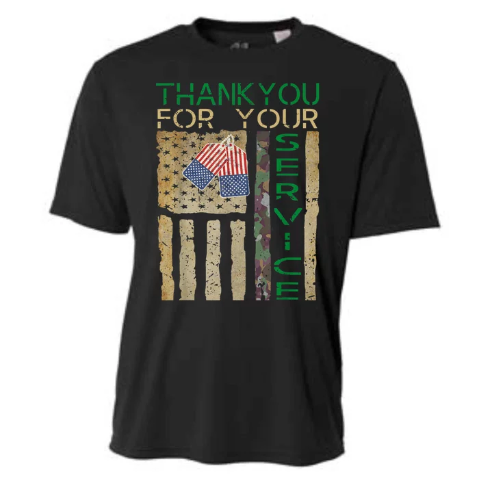 Veterans Day Thank You For Your Service Soldier Camouflage Cooling Performance Crew T-Shirt