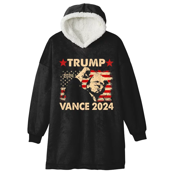 Vintage Donald Trump Won 2024 Election Inauguration 47th President Hooded Wearable Blanket