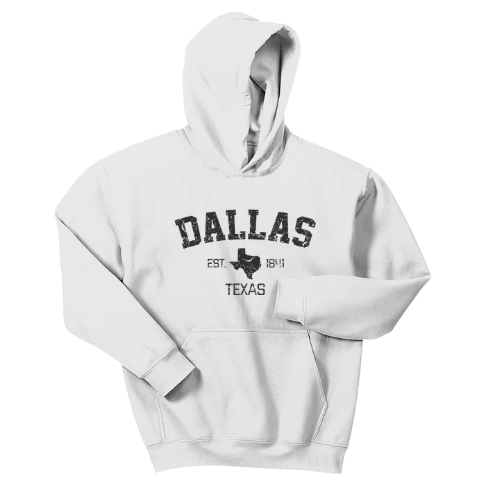 Vintage Dallas Texas Est. 1841 Souvenir Kids Hoodie