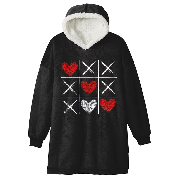 Valentines Day Tictactoe Xoxo Funny Valentine Gifts Hooded Wearable Blanket