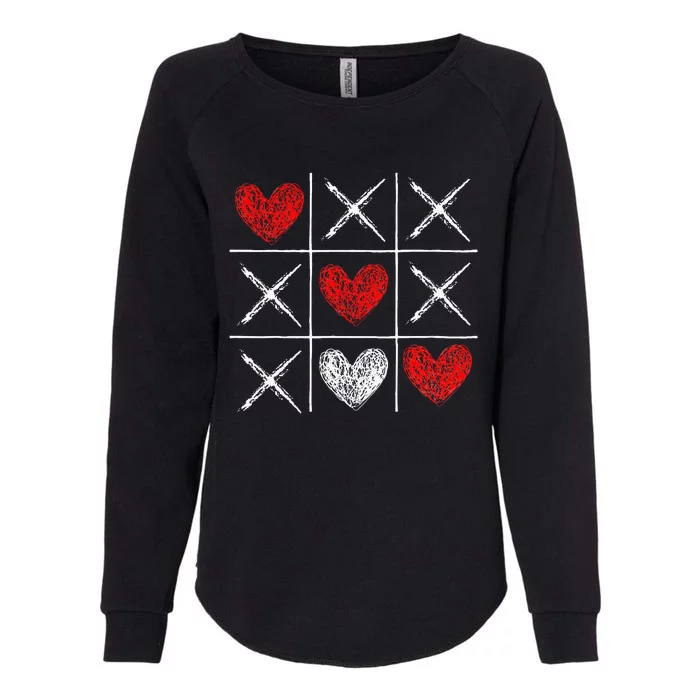 Valentines Day Tictactoe Xoxo Funny Valentine Gifts Womens California Wash Sweatshirt