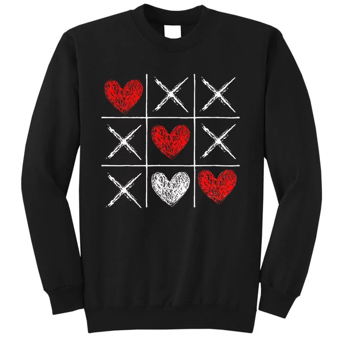 Valentines Day Tictactoe Xoxo Funny Valentine Gifts Tall Sweatshirt