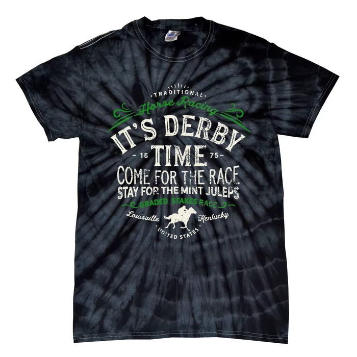 Vintage Derby Time Louisville Kentucky Horse Racing Tie-Dye T-Shirt