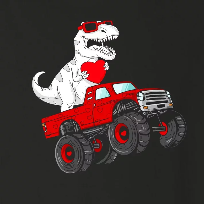 Valentines Day T Rex Riding Monster Truck Funny Toddler Long Sleeve Shirt