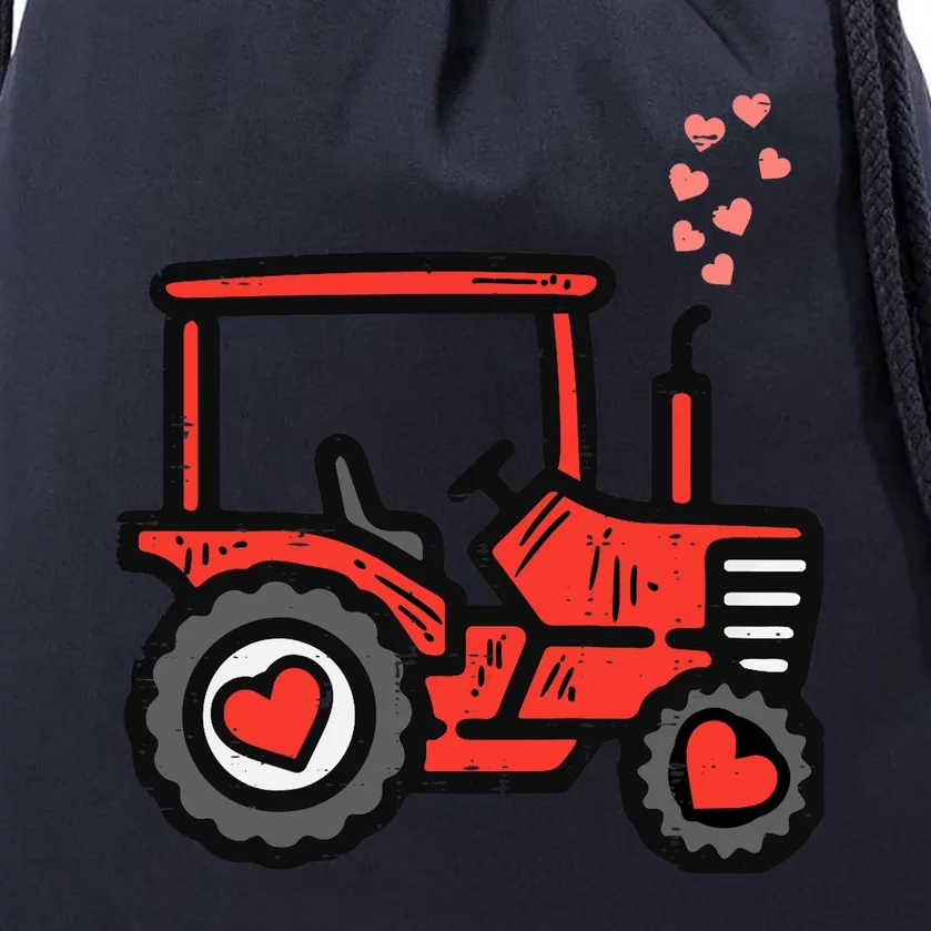 Valentines Day Tractor Truck Cute Farm Boy Toddlers Drawstring Bag