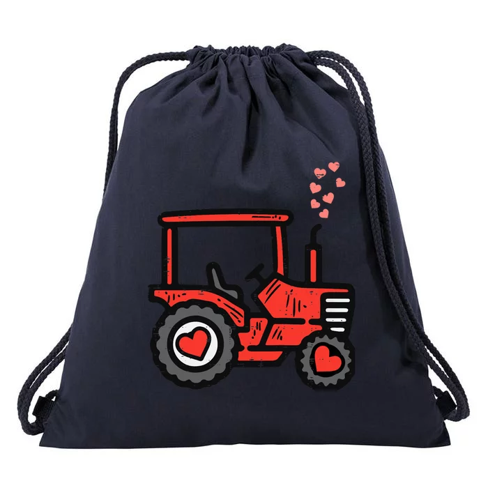 Valentines Day Tractor Truck Cute Farm Boy Toddlers Drawstring Bag