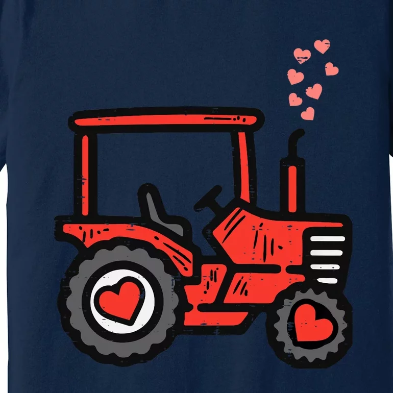 Valentines Day Tractor Truck Cute Farm Boy Toddlers Premium T-Shirt