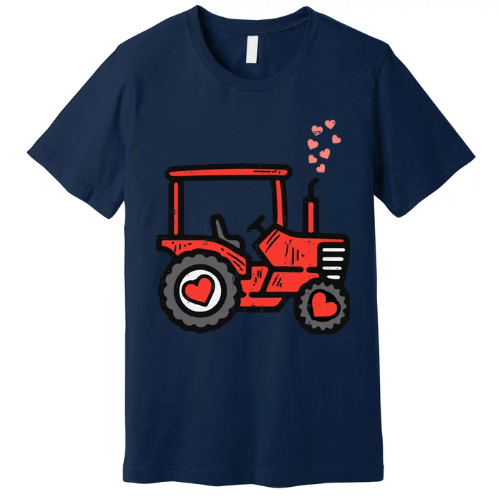 Valentines Day Tractor Truck Cute Farm Boy Toddlers Premium T-Shirt