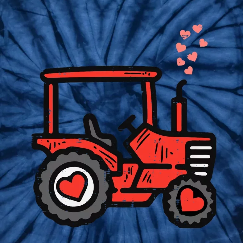 Valentines Day Tractor Truck Cute Farm Boy Toddlers Tie-Dye T-Shirt