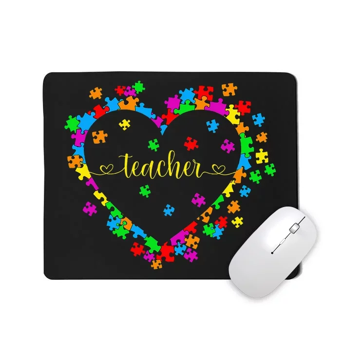 Valentines Day Teacher Autism awareness 100 days Heart Mousepad