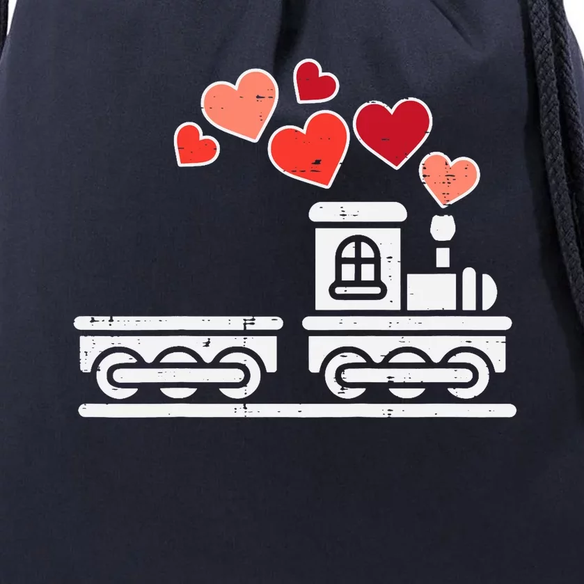 Valentines Day Train Hearts Choo Choo Boy Baby Drawstring Bag