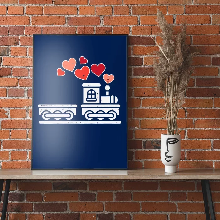 Valentines Day Train Hearts Choo Choo Boy Baby Poster