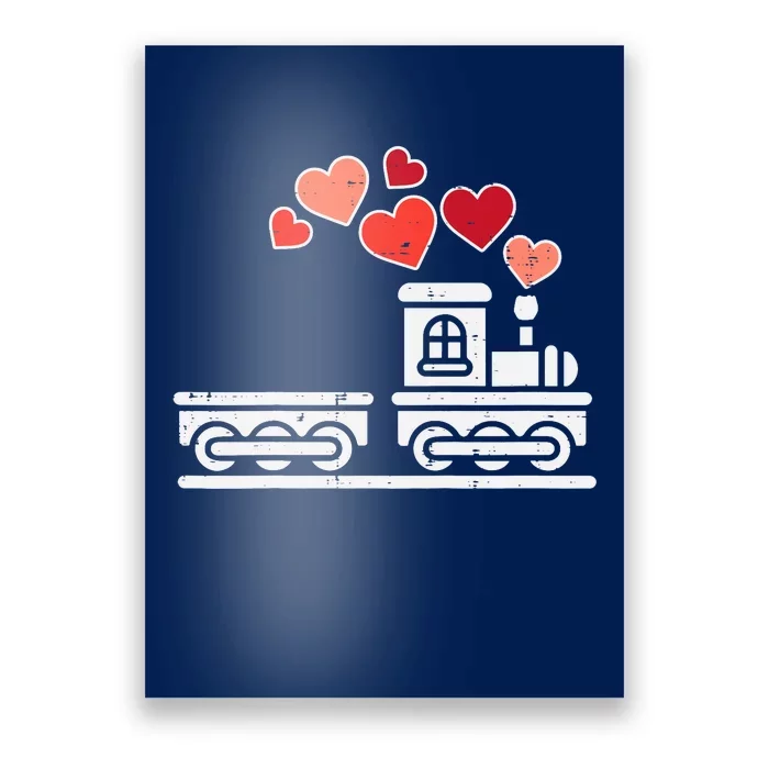 Valentines Day Train Hearts Choo Choo Boy Baby Poster