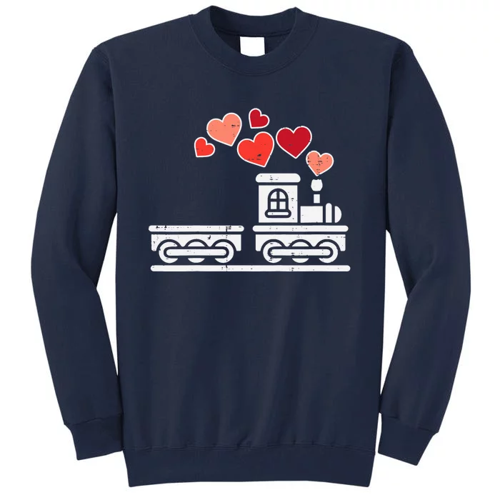 Valentines Day Train Hearts Choo Choo Boy Baby Tall Sweatshirt