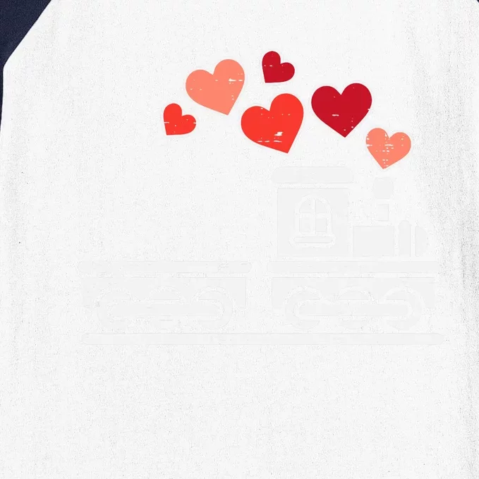 Valentines Day Train Hearts Choo Choo Boy Baby Baseball Sleeve Shirt