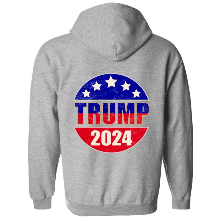 Vintage Donald Trump 2024 Front And Back Crest Front & Back Full Zip Hoodie