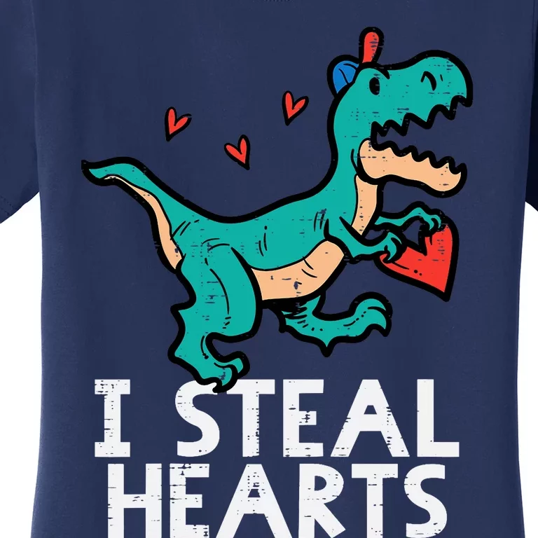 Valentines Day Trex I Steal Hearts Dino Boy Toddlers Women's T-Shirt