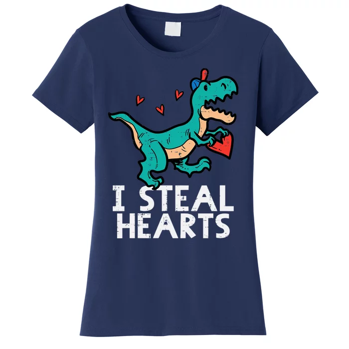 Valentines Day Trex I Steal Hearts Dino Boy Toddlers Women's T-Shirt